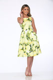 20101 Yellow Lemon Swing Dress