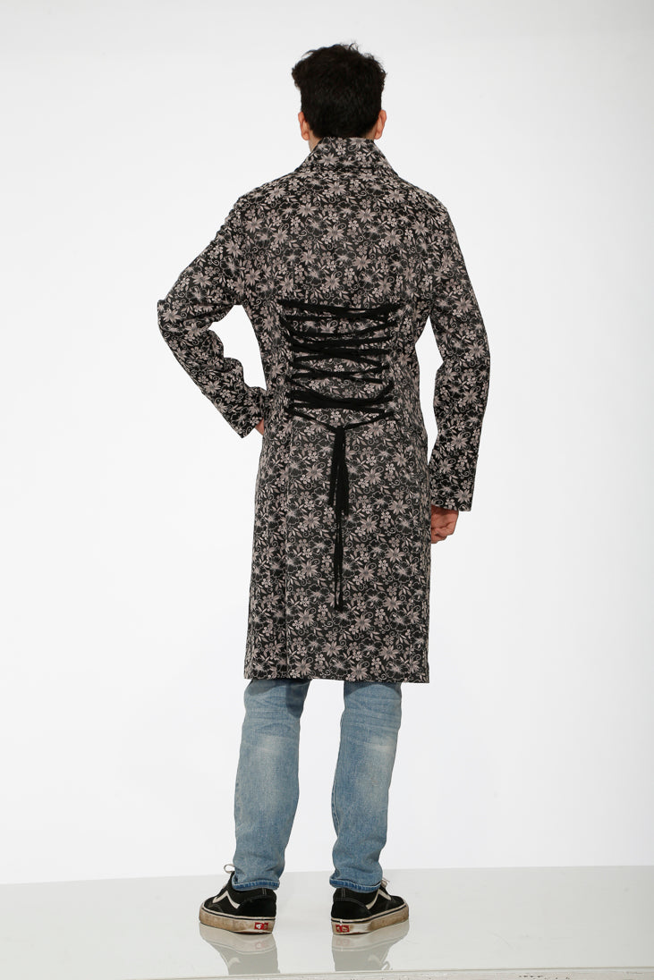 80011 Gray Jacquard Men's Coat
