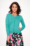 0202 Green Crew Neck Cardigan