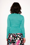 0202 Green Crew Neck Cardigan