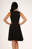 10061 Black Red Rose Skulls Embroider Swing Dress
