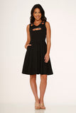 10062 Halloween Pumpking Embriodery Swing Dress
