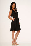 10062 Halloween Pumpking Embriodery Swing Dress