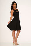 10062 Halloween Pumpking Embriodery Swing Dress