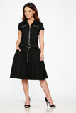 10220 Black Mido Bondage Dress