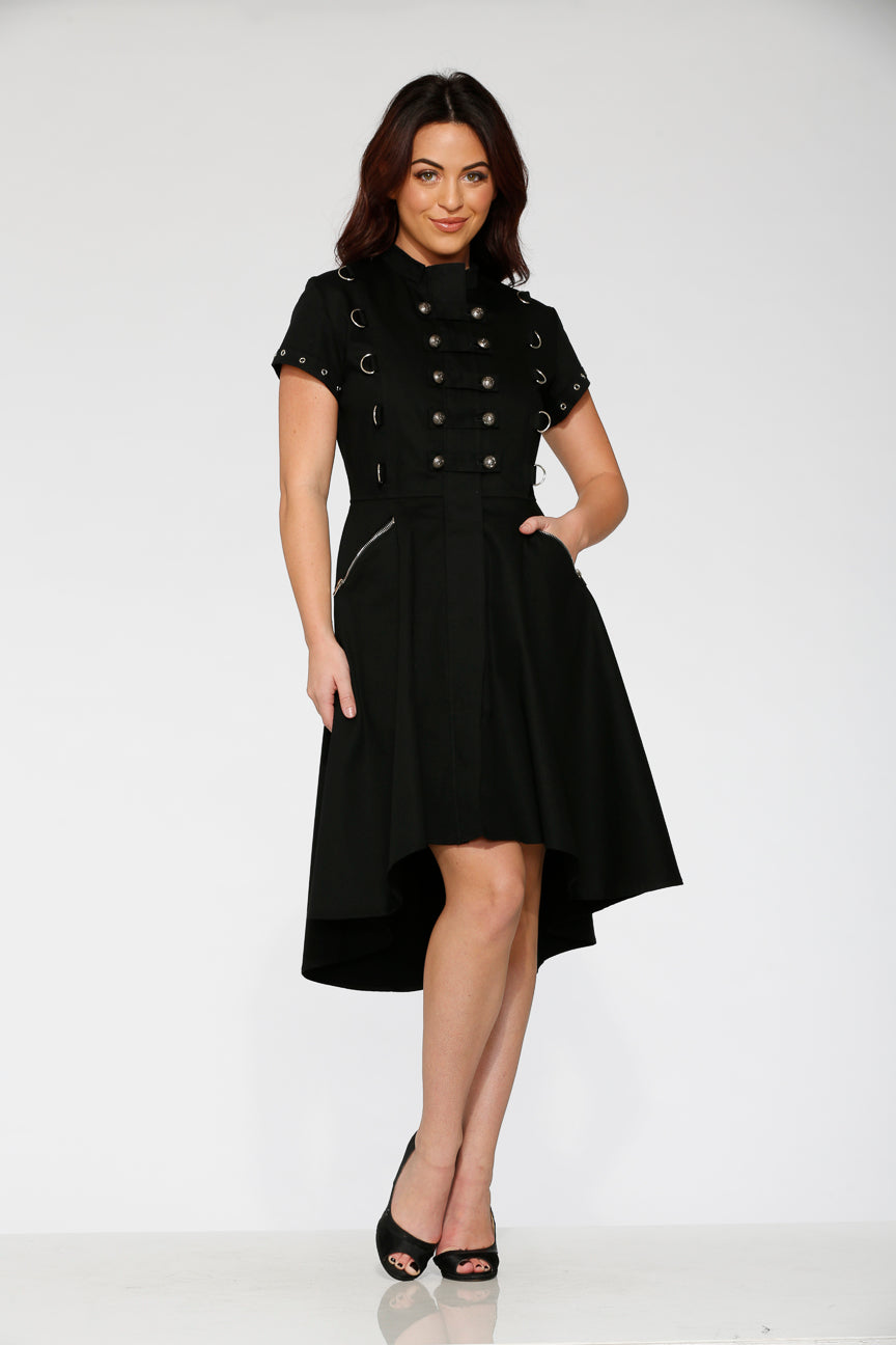 10270 Black Battalion HiLo Swing Dress 6