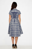 J10274 Blue Jacquard HiLo Dress