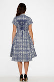 J10274 Blue Jacquard HiLo Dress
