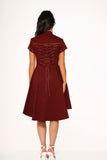 10274 Battalion Burgundy HiLo Swing Dress