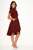 10274 Battalion Burgundy HiLo Swing Dress