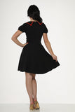 10480 Black Red Trim Gothic Swing Dress
