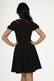 10480 Black Red Trim Gothic Swing Dress