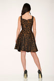 10490 Black Gold Gothic Swing Dress