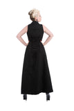 10963 Black Brocade Long Vest