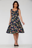 20122 Navy Hawaiian Swing Dress