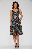 20122 Navy Hawaiian Swing Dress