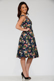20122 Navy Hawaiian Swing Dress