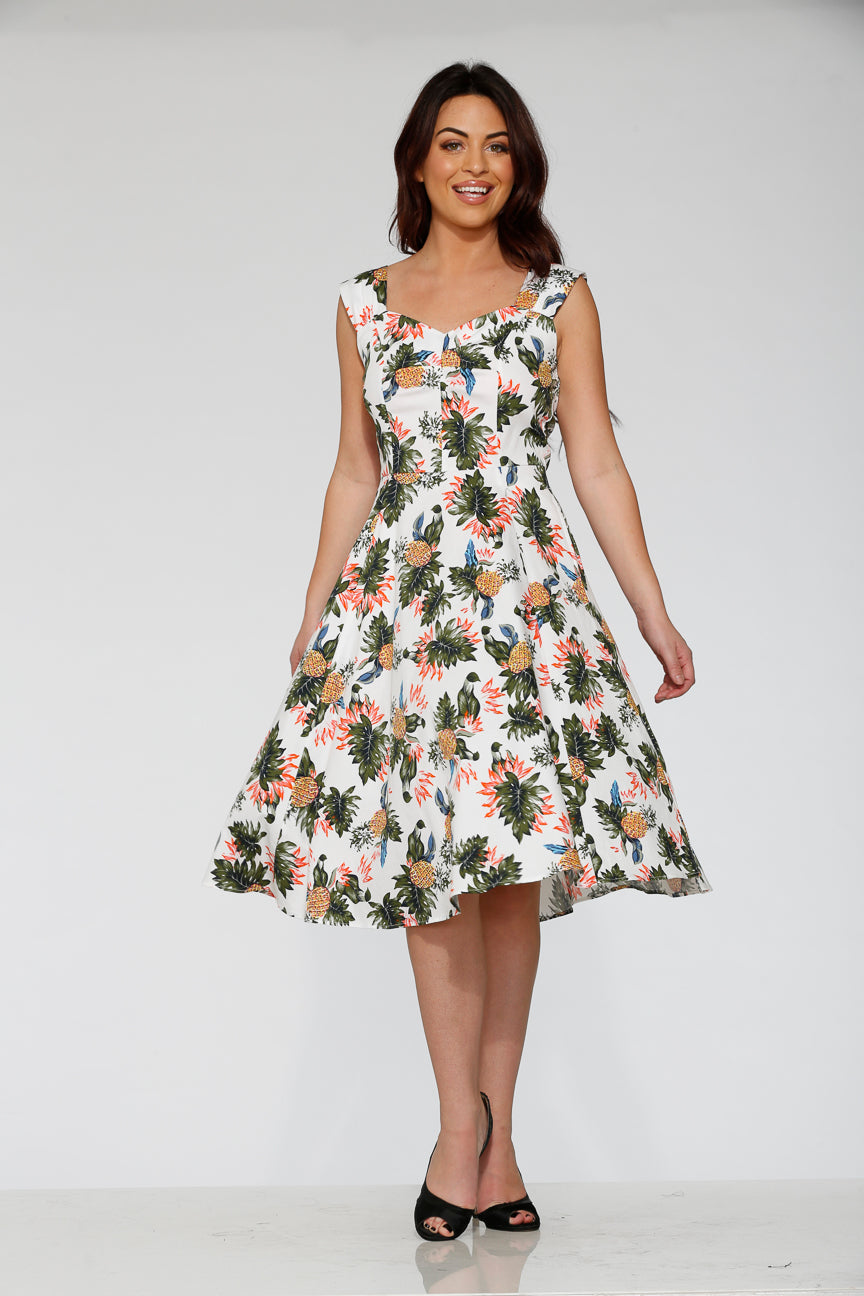 20124 White Hawaiian Swing Dress