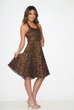 20140 Leopard Halter Swing Dress