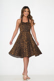 20140 Leopard Halter Swing Dress