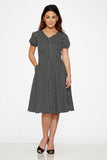 20230 Dolly Dotty Swing Dress in Black