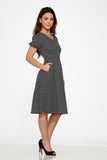 20230 Dolly Dotty Swing Dress in Black