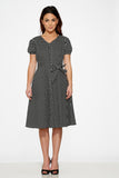 20230 Dolly Dotty Swing Dress in Black