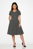 20230 Dolly Dotty Swing Dress in Black