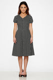 20230 Dolly Dotty Swing Dress in Black