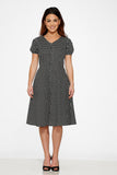 20230 Dolly Dotty Swing Dress in Black