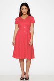 20231 Dolly Dotty Swing Dress in Red