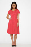 20231 Dolly Dotty Swing Dress in Red