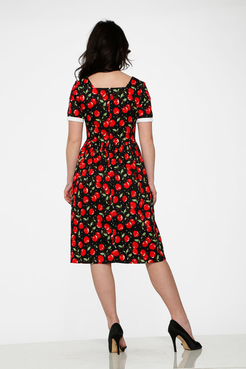 20250 Black Red Cherry Dress
