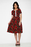 20250 Black Red Cherry Dress