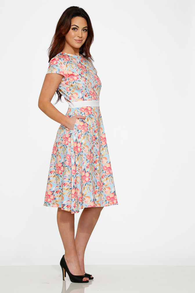 20260 Sweet Hibiscus Swing Dress