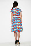20340 Stripe Red Dot Swing Dress