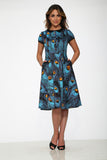 20360 Blue Peacock Swing Dress