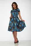 20360 Blue Peacock Swing Dress