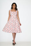 20370 Pink Floral Swing Dress