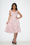 20370 Pink Floral Swing Dress