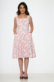 20370 Pink Floral Swing Dress