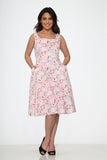 20370 Pink Floral Swing Dress