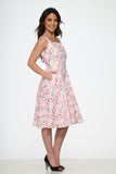 20370 Pink Floral Swing Dress