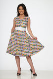 20520 Purple Floral Swing Dress