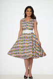 20520 Purple Floral Swing Dress