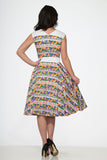 20520 Purple Floral Swing Dress