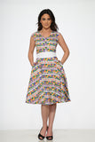 20520 Purple Floral Swing Dress