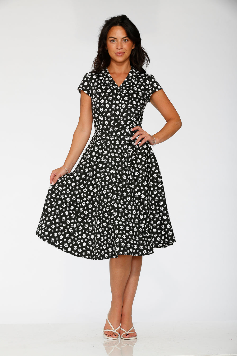 20551 Cat Paw Swing Dress in Black