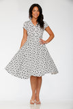 20552 Cat Paw Swing Dress in White