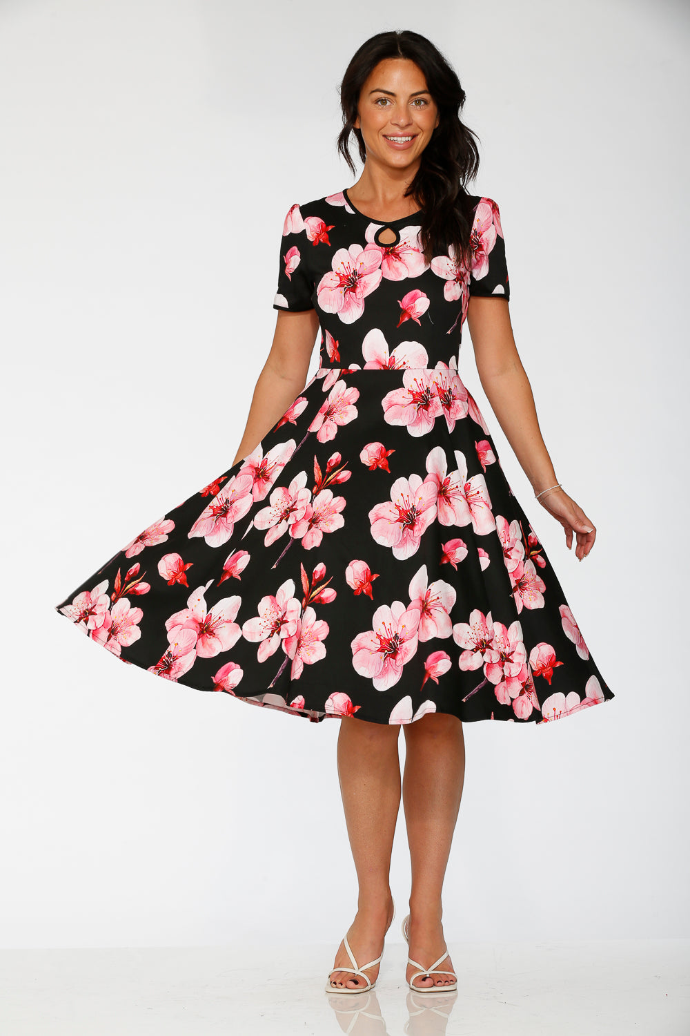20561 Black Orchid Bloom Swing Dress
